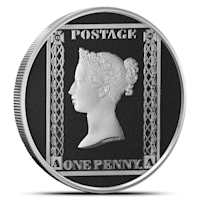 2024 Proof Gibraltar One Crown Penny Black 1 oz Silver Coin
