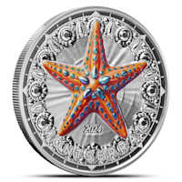 2024 Colorized EC8 Montserrat Starfish 1 oz Silver Coin