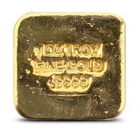 Buy 1 oz Johnson Matthey Poured Square Gold Bar (New