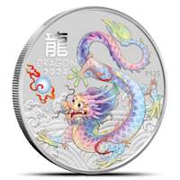Buy 2024 1 oz Colorized Australian Silver Lunar White Dragon Coin