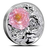 Buy 2025 2 oz Proof Solomon Islands Silver 3D Peony Flower Coin