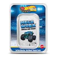 1 oz Colorized Silver Hot Wheels Monster Trucks Mega Wrex Bar