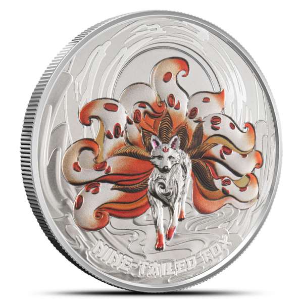 絵画 world coin Friends With Benefits Colorized Silver Samoa Mythical Creatures Nine Tailed Fox Coins