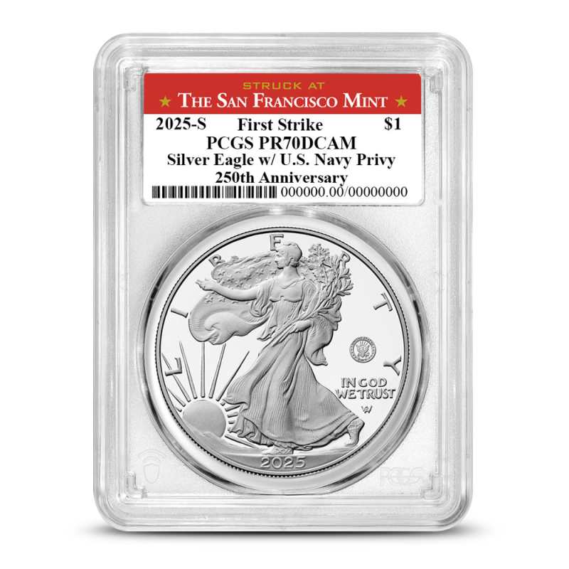 2025-S Proof Navy Privy American Eagle 1 oz Silver Coin PCGS PR70