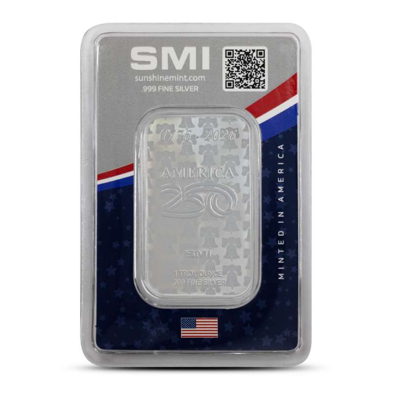 Buy 1 oz Colorized Sunshine America250 July 4 1776 Silver Bar (New