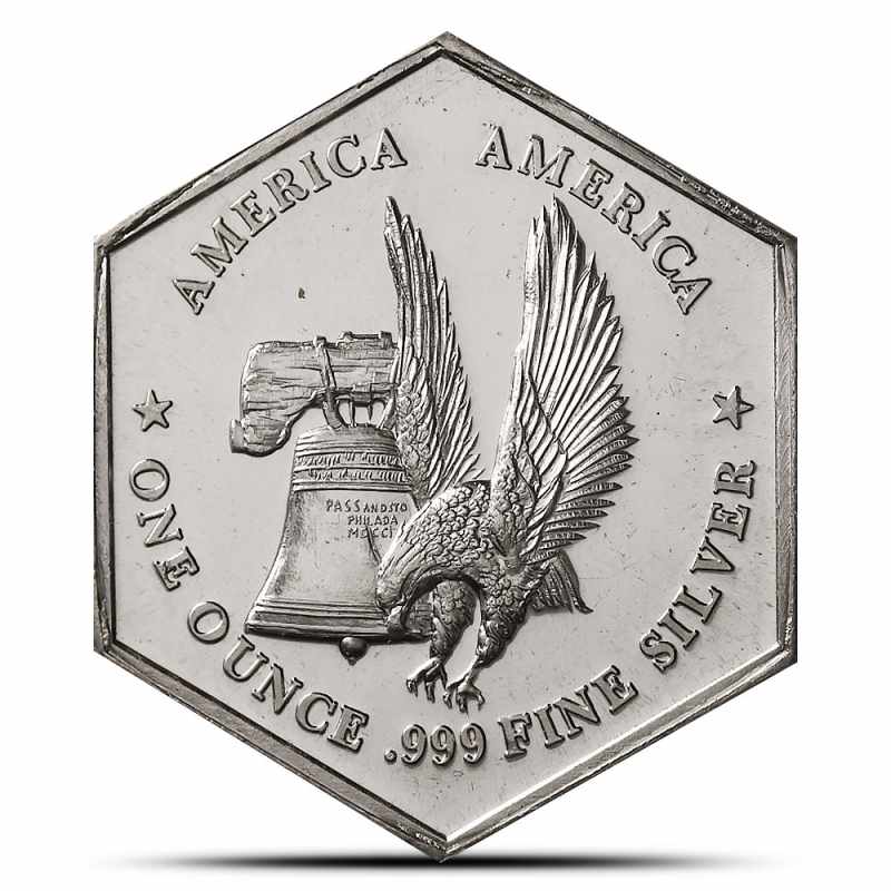 Buy 1 oz Trade Unit Hexagon Silver Round | BullionMax ™
