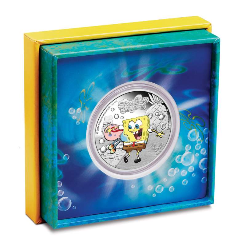 Buy 2024 1 oz Colorized Tuvalu Silver Spongebob Squarepants and