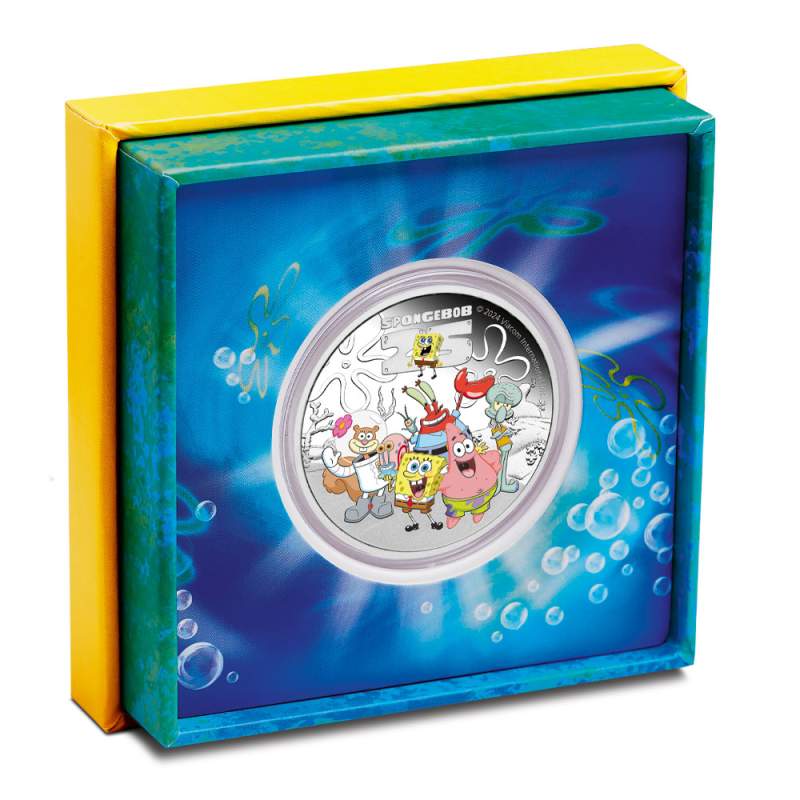 Buy 2024 1 oz Proof Colorized Tuvalu Silver Spongebob Squarepants