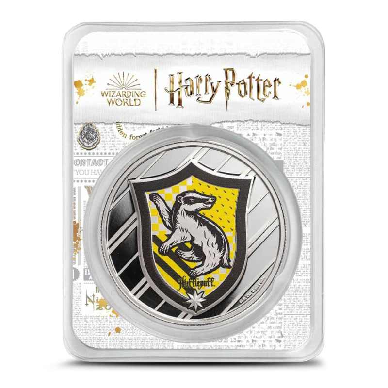 1 oz Silver Colorized Harry Potter Houses Hufflepuff Round