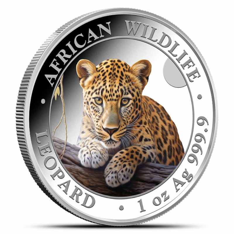 Buy 2025 1 oz Colorized Somalia Silver African Wildlife Leopard