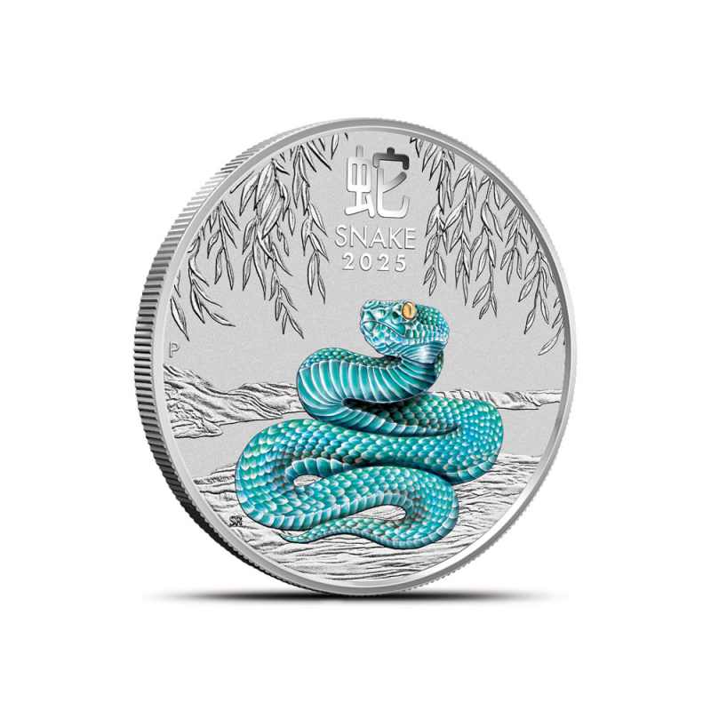 2025 Colorized Australian Lunar Snake 1/4 oz Silver Coin