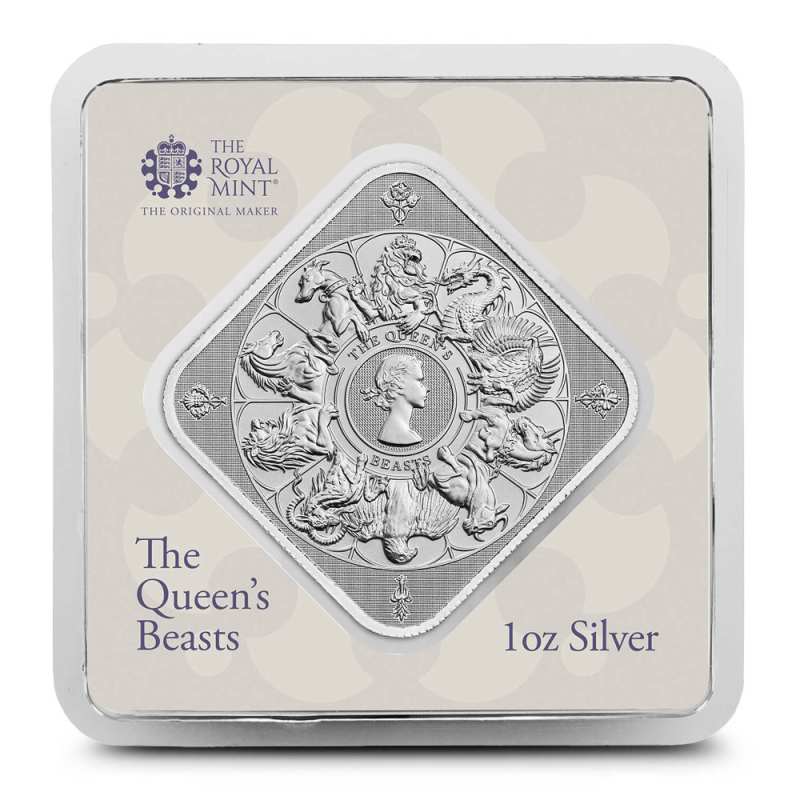 1 oz Silver Queen's Beast Completer Bar | The Royal Mint