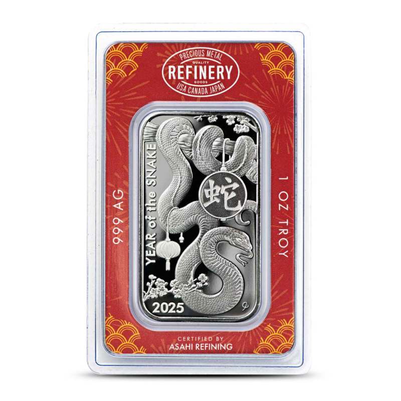 Buy 2025 1 oz Asahi Lunar Snake Silver Bar (New) | BullionMax ™