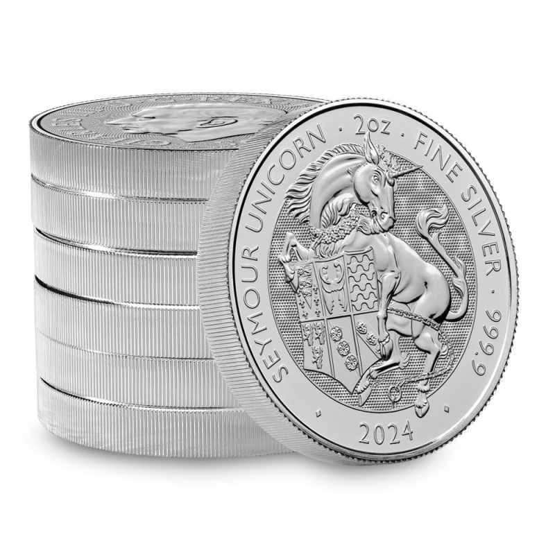 2024 2 oz British Silver Tudor Beasts Seymour Unicorn Coin l
