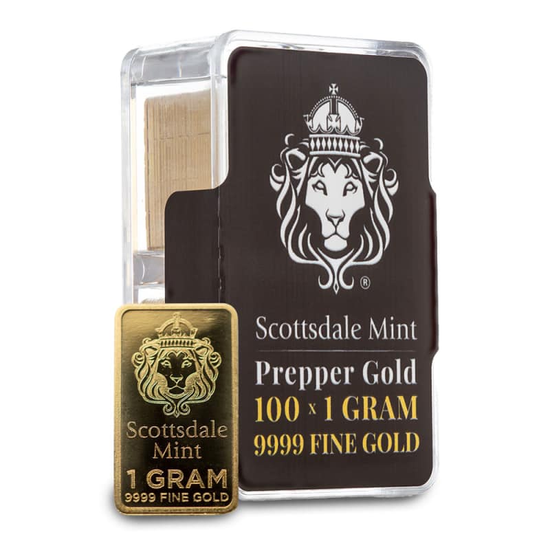 Buy 100 Gram Scottsdale Mint Gold Prepper Box (100 x 1g Bars