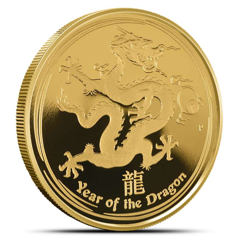 2012 Proof Australian Lunar Dragon 1 oz Gold Coin High Relief