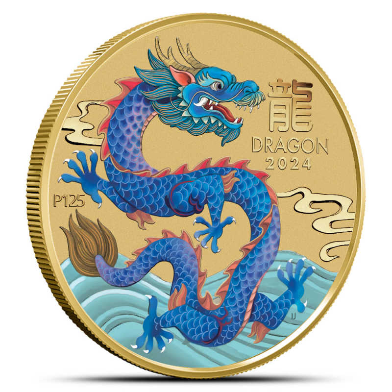 2024年オーストラリアドラゴン　NGCMS70 8323219-085 Buy 2024 1/10 oz Colorized Australian Gold Lunar Dragon Coin (BU