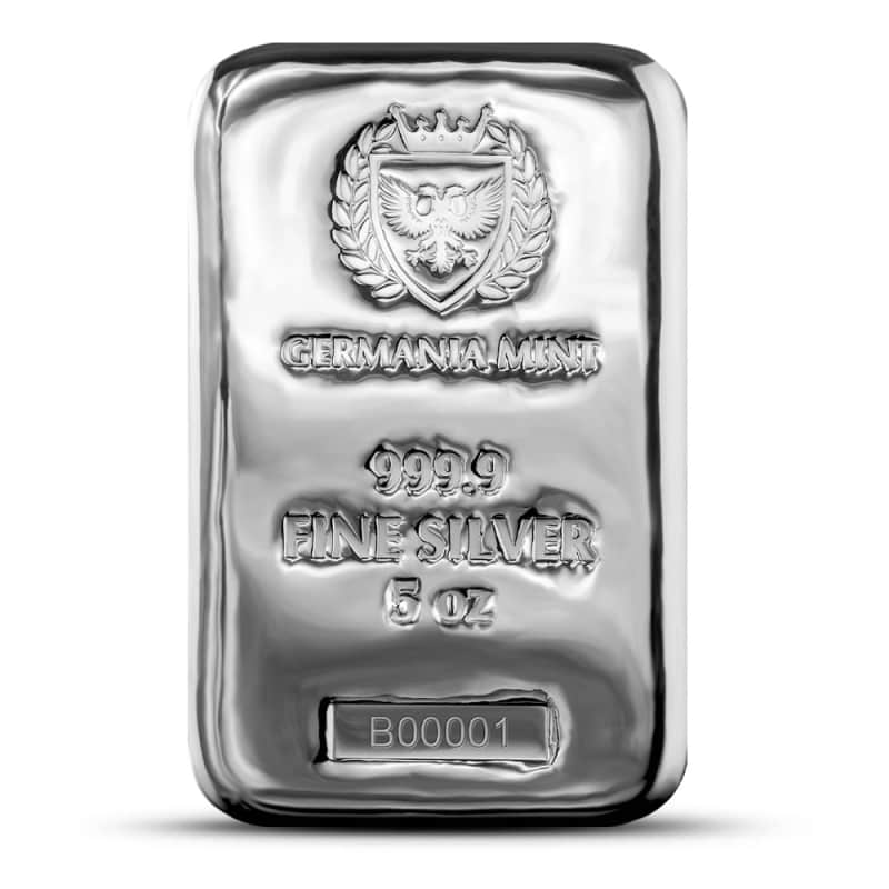 Germany silver サーバー 5 oz Silver Cast Bar New | Germania Mint - Provident Metals™
