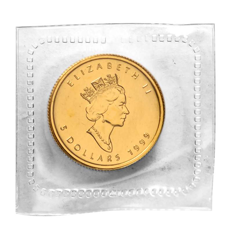 1999 Canadian Maple Leaf 20 Years ANS Privy 1/10 oz Gold Coin