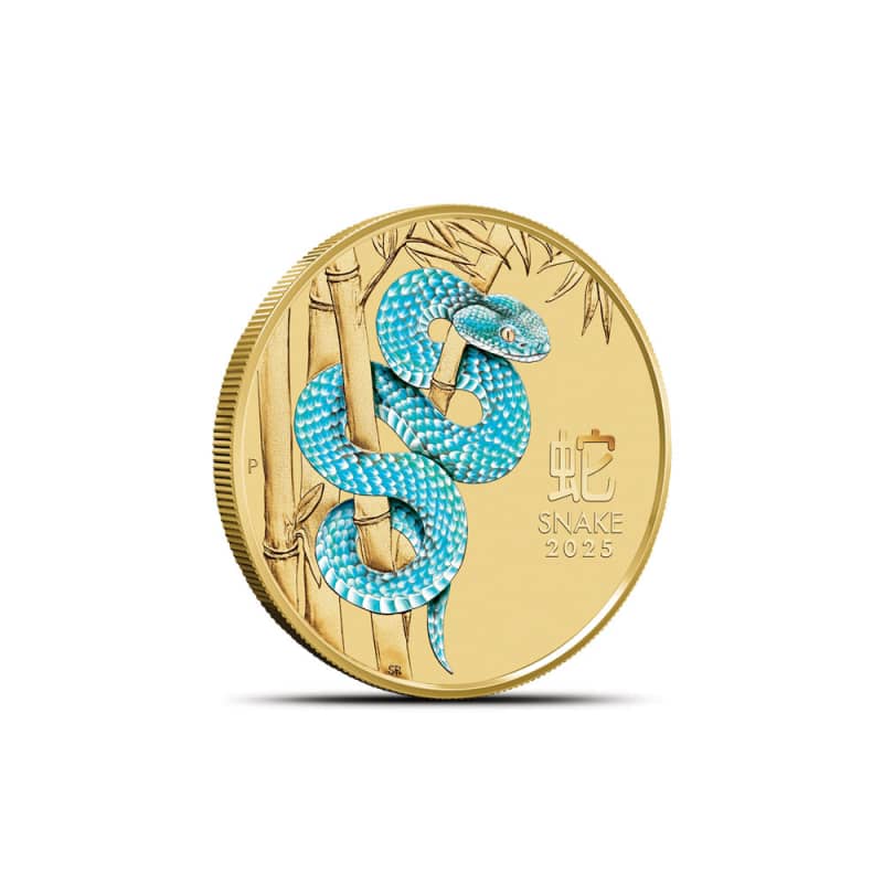 Buy 2025 1/10 oz Colorized Australian Gold Lunar Snake Coin (BU