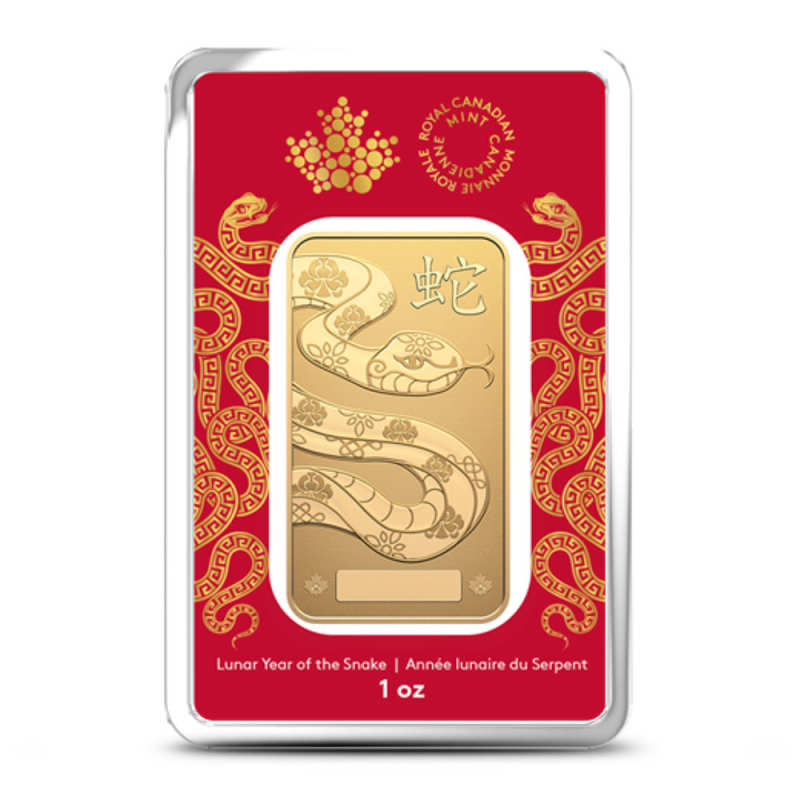 1 oz Gold 2025 Lunar Year of the Snake Bar | RCM - Provident Metals™