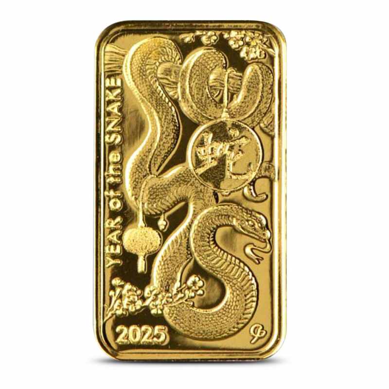 Buy 2025 1 oz Asahi Lunar Snake Gold Bar (New w/ Assay) | BullionMax ™