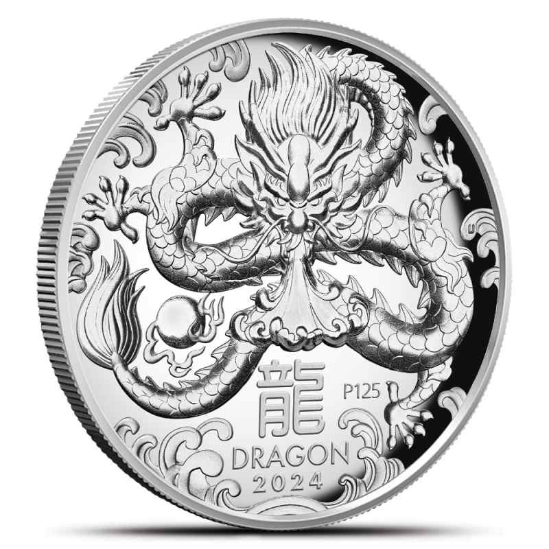 dragon1 2024 Proof Australian Silver Lunar Dragon Coin (High Relief