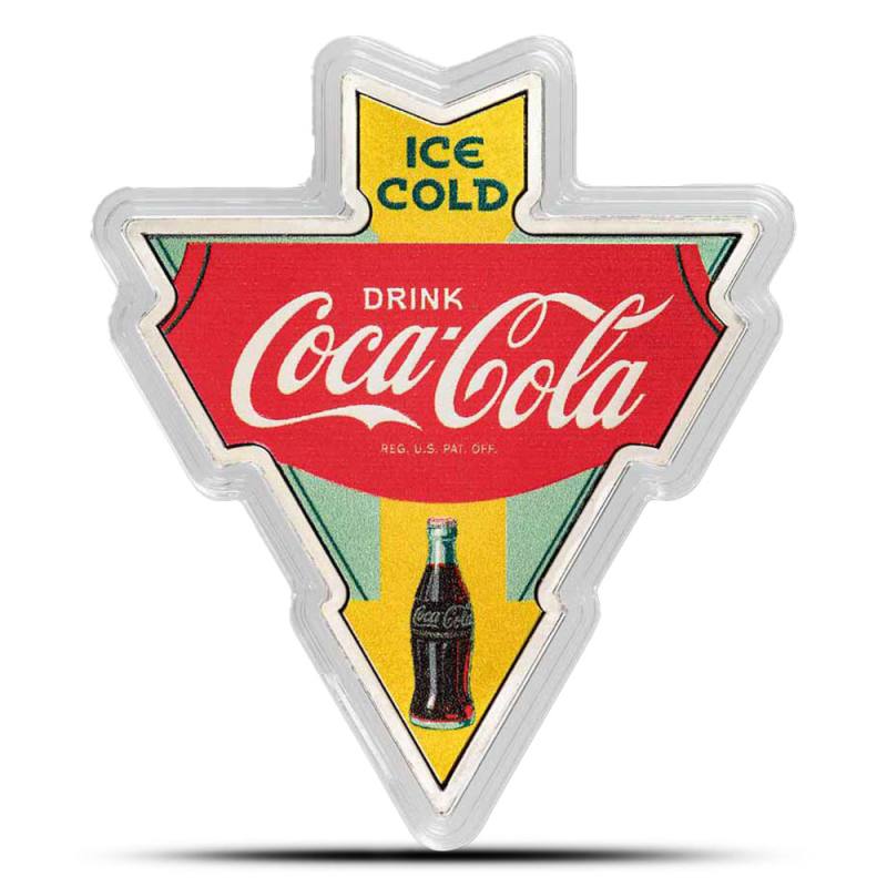 Buy 1 oz Coca-Cola Silver 1930's Vintage Sign (Box + CoA