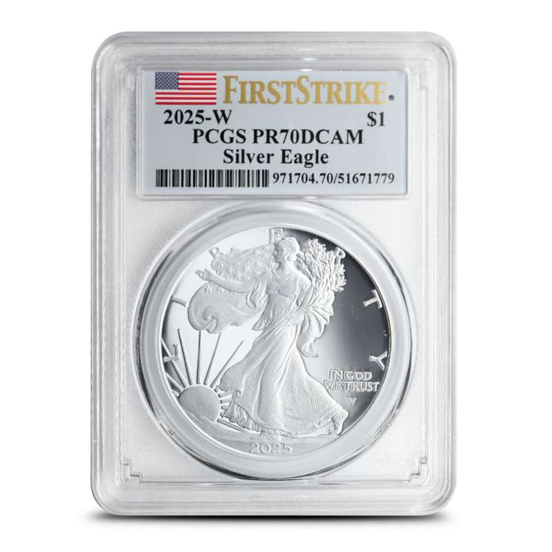 2025-W 1 oz Proof American Silver Eagle Coin PCGS PR70 DCAM FS l
