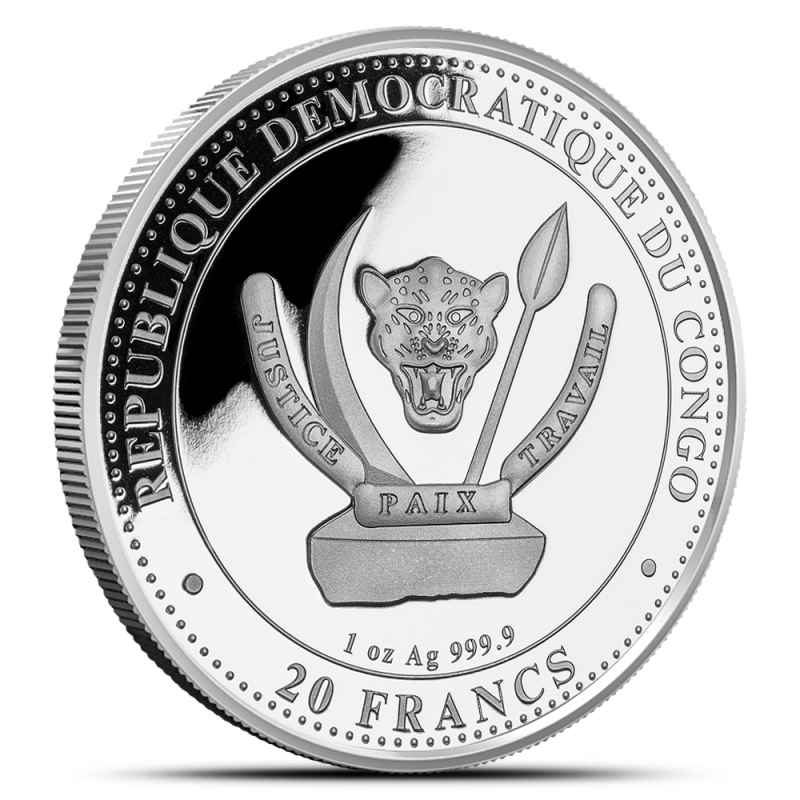 Buy 2025 1 oz Congo Silver Prehistoric Life Megalodon Coin (BU