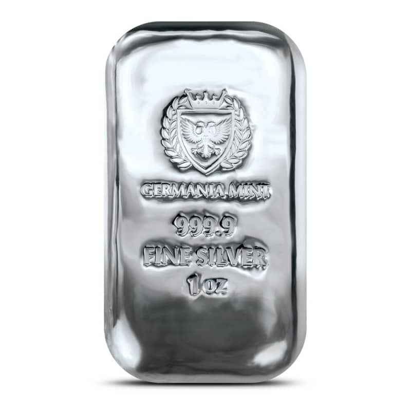 銀製品 約163.40 grms Silver Fine. 950. 925 1 oz Silver Cast Bar New | Germania Mint - Provident Metals™
