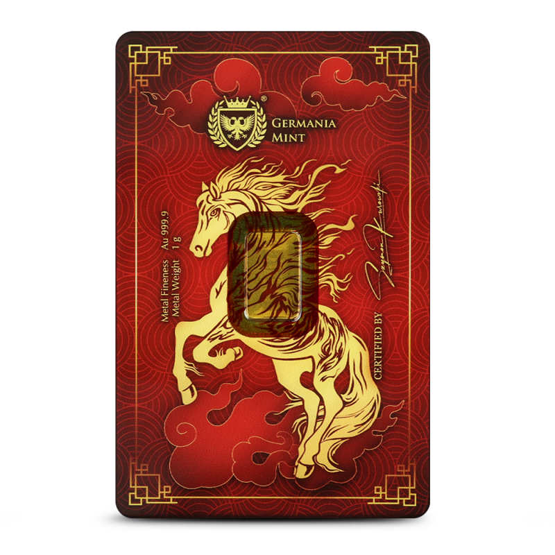 Buy 2026 1 Gram Germania Mint Lunar Horse Gold Bar (New w/ Assay