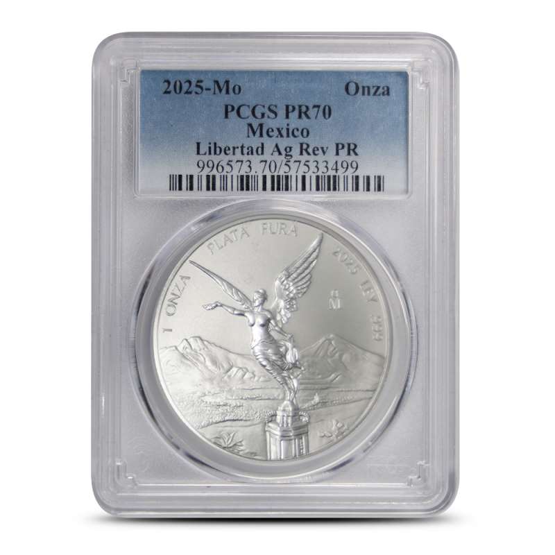 Buy 2025 1 oz Reverse Proof Mexican Silver Libertad Coin PCGS PR70