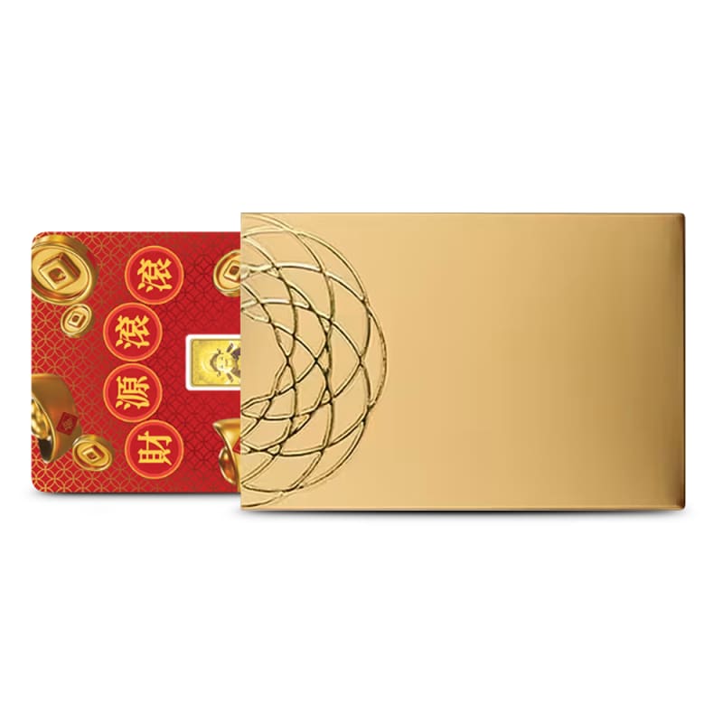 1/1000 oz Proof Gold God of Wealth Bar New with Assay - Provident