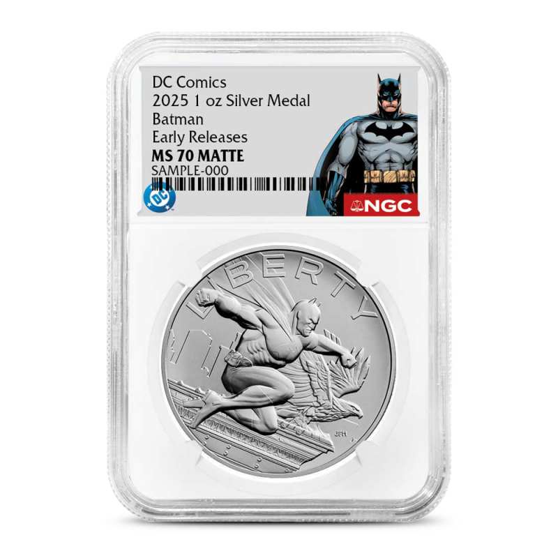 1 oz Silver 2025 DC Comics Batman American Liberty Medal NGC MS70