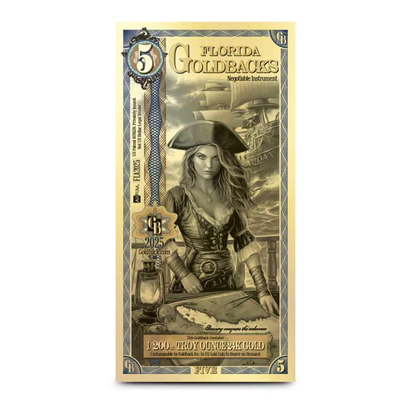 高い？、純金だから♪☆☆フロリダ地域純金ノートGoldBack5 ☆☆１５５mg Buy 5 Florida Goldback Gold Note (New) | BullionMax ™