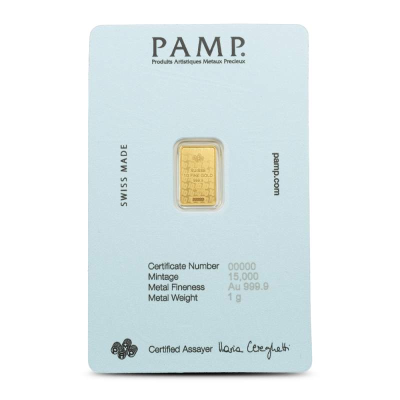 1 Gram Gold Maradona Bar New with Assay | PAMP Suisse - Provident