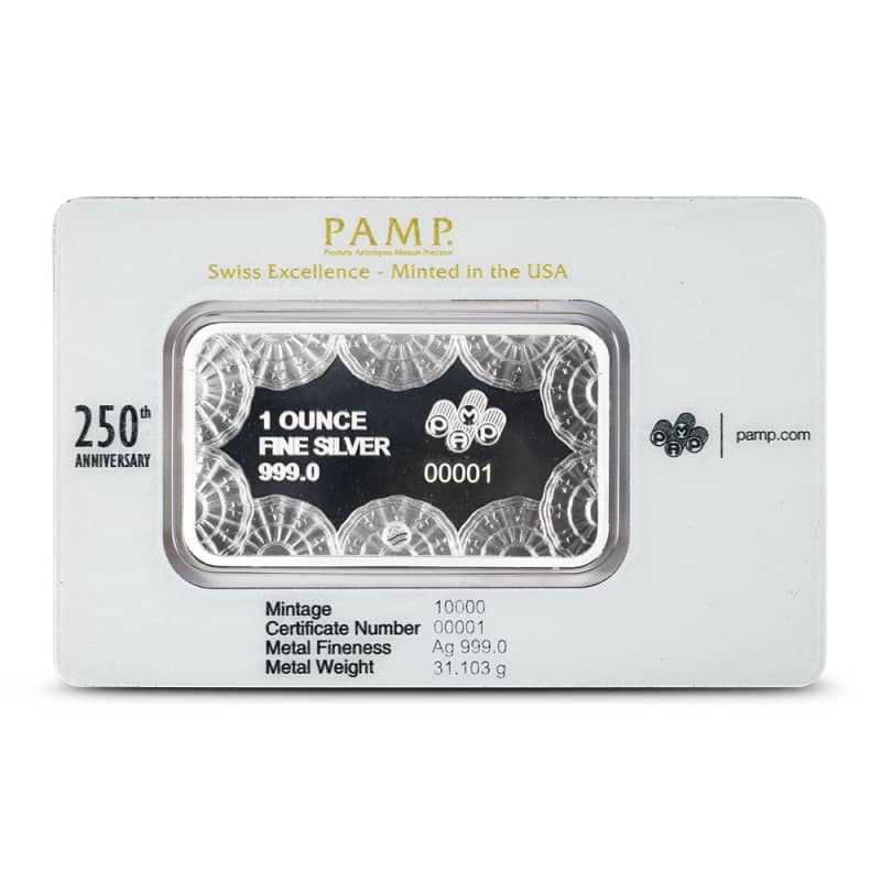 1 oz Silver 250th Anniversary of the United States of America Bar