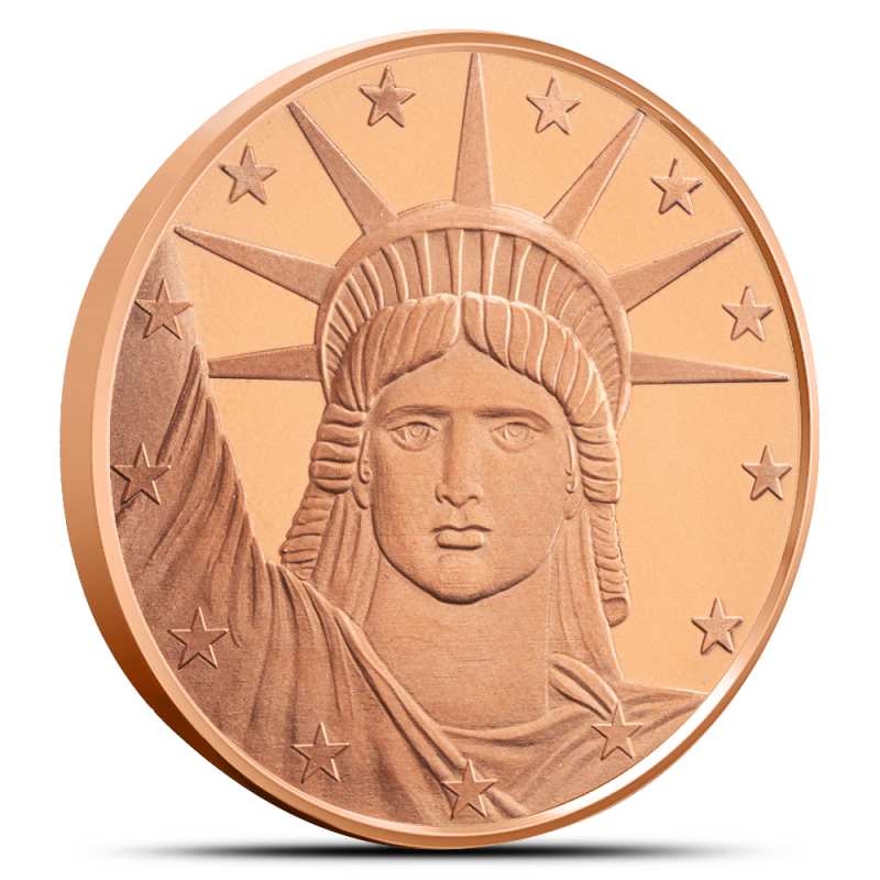 1 oz Copper Statue of Liberty Round New - Provident Metals™