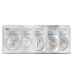 2011 Silver American Eagle 25th Anniversary 5-Coin Sets PCGS PF/MS69