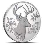 2015 1 oz Silver Texas Mint Whitetail Deer Rounds (New)