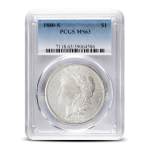 Silver Morgan Dollar Coins MS63 (1878-1904, PCGS or NGC)