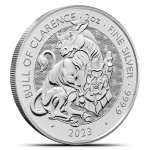 2023 2 oz Silver British Tudor Beasts Bull of Clarence Coins (BU)
