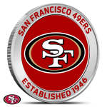 1 oz Colorized Silver NFL San Francisco 49ers Rounds (BU)