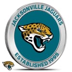 1 oz Colorized Silver NFL Jacksonville Jaguars Rounds (BU)