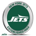 1 oz Colorized Silver NFL New York Jets Rounds (BU)