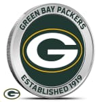 1 oz Colorized Silver NFL Green Bay Packers Rounds (BU)