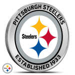 1 oz Colorized Silver NFL Pittsburgh Steelers Rounds (BU)