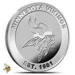 1 oz Silver NFL Minnesota Vikings Rounds (BU)