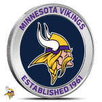 1 oz Colorized Silver NFL Minnesota Vikings Rounds (BU)